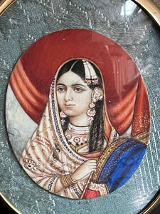 Anglo-Indian Mogul Miniature Painting, Mumtaz Mahal: c.1840