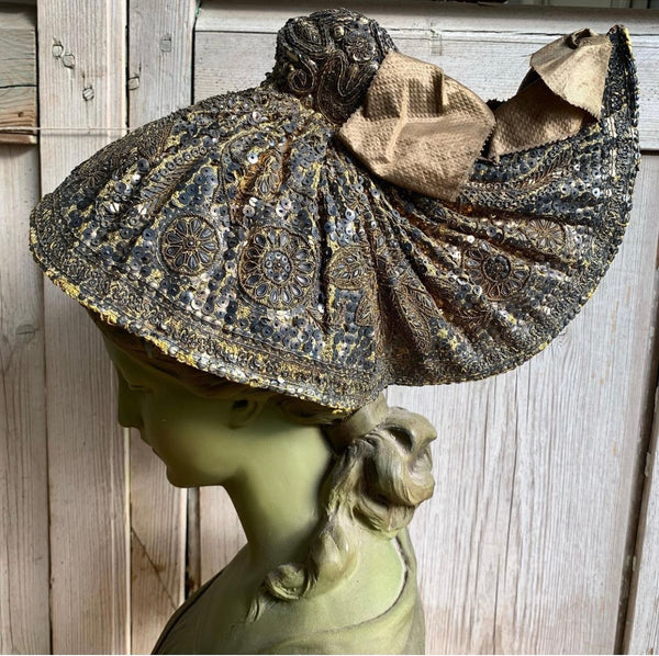 Traditional Collectable Goldwork Goldhaube Headdress Bonnet: C19th Austria
