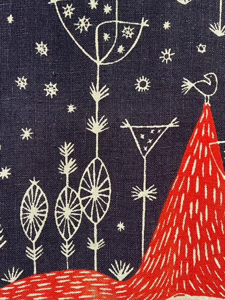 Printed Textile By Hilda Durkin for Liberty London: ca 1953 England