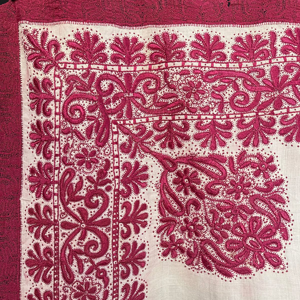 Fine Silk Cretan Embroidered Shawl : First half C19th Crete