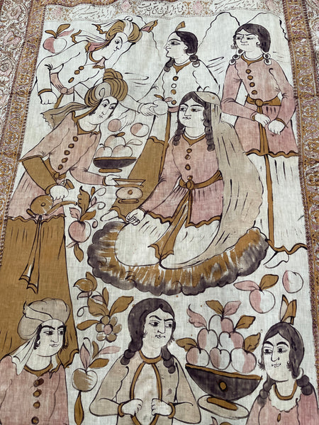 Hand-painted Portrait Kalamkari: C19th Isfahan, Persia