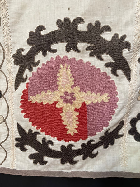 Traditional Embroidered Suzani Wallhanging: C20th Uzbekistan