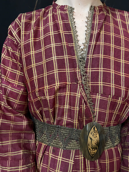 Antique Silk Chapan Coat : C1900 Turkmenistan