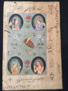 Indo-Pak Wedding Miniature Watercolour Painting: 19th Century