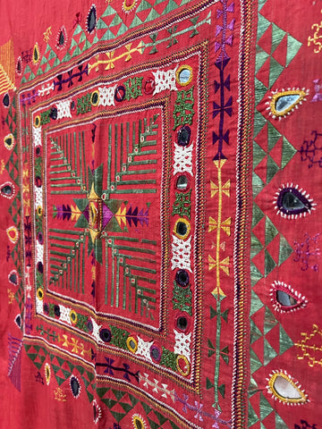 Fine Embroidered Shawl Ahir People: C19th, Kutch