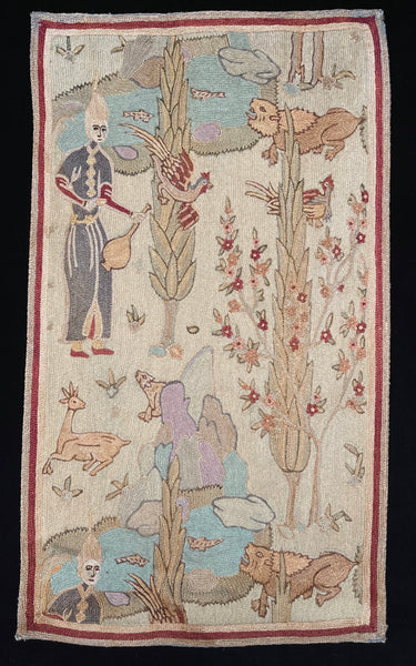 Antique Hand Embroidered Copy of a Safavid Garden Embroiderey: C20th Kashmir, India is