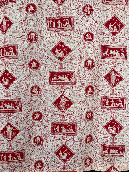Antique Red and White Classic Inspired Toile: C19th French