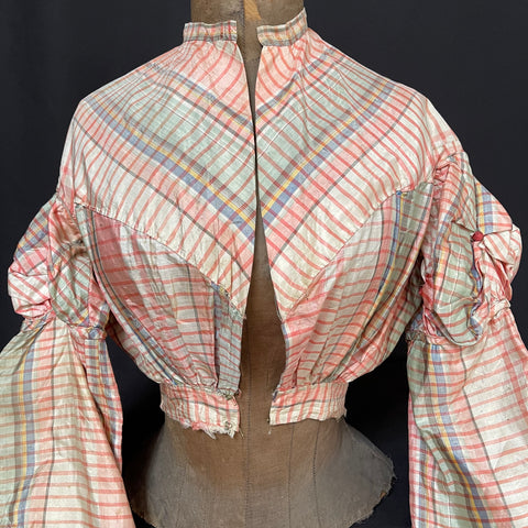 Pastel Silk Spencer Bodice or Jacket: circa 1820s English