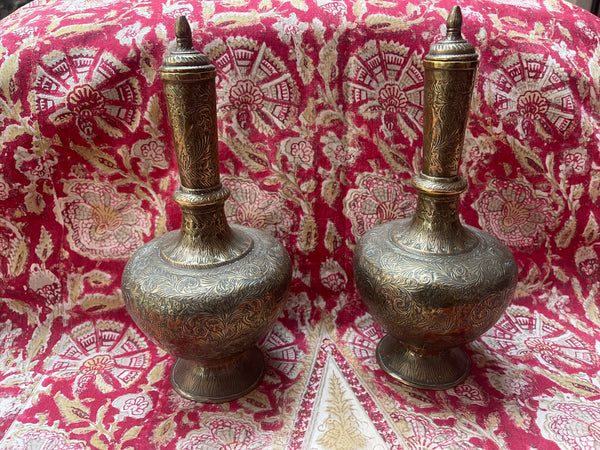 Pair of Ceremonial Rose  Water Sprinklers: C19th India
