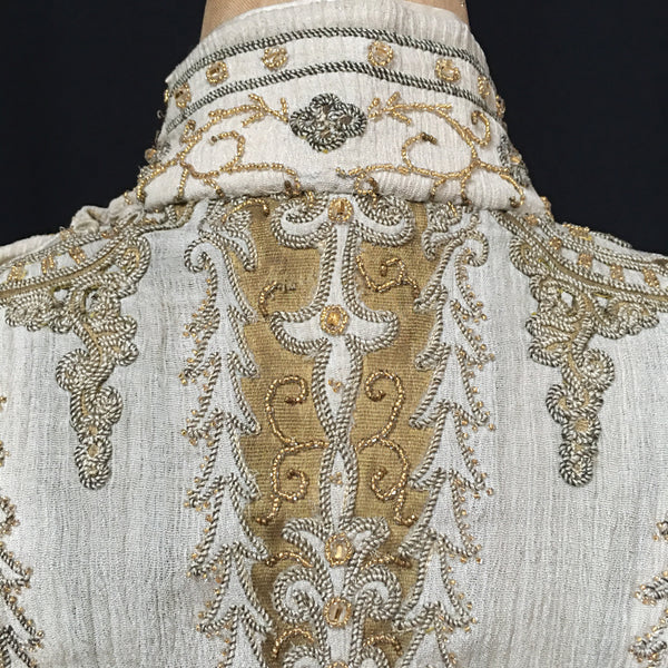 Victorian Silk Embroidered Beaded & Appliqué Bodice Jacket: C19th Vienna, Austria