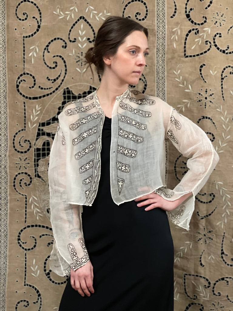 Silk clearance embroidered jacket