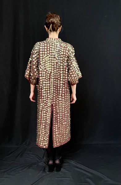 Decorative Antique Turkmen Chapan Coat Robe: C20th Turkmenistan