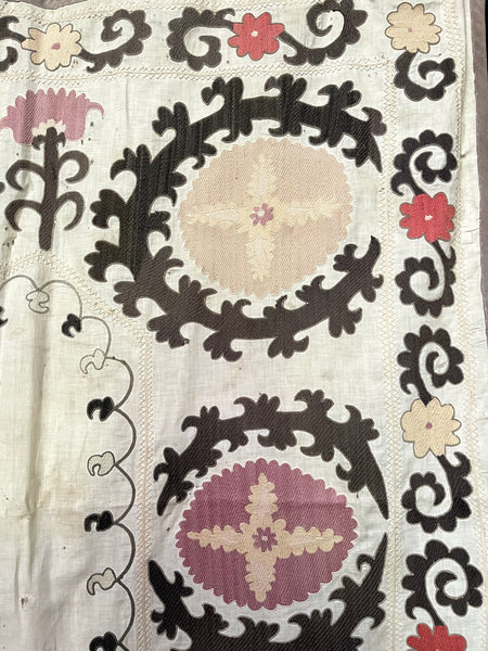 Traditional Embroidered Suzani Wallhanging: C20th Uzbekistan
