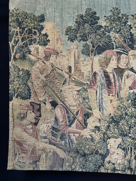 Antique Print Medieval 16th Century French Tapestry: C1900s France