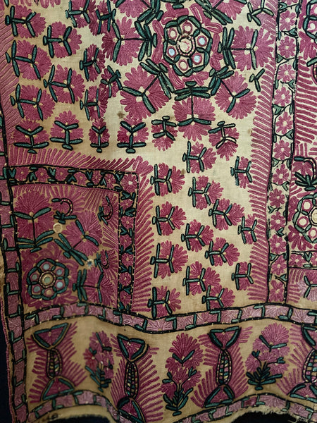 Silk Embroidered Traditional Wedding Shawl Abochani: Sind C19th