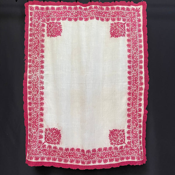 Fine Silk Cretan Embroidered Shawl : First half C19th Crete