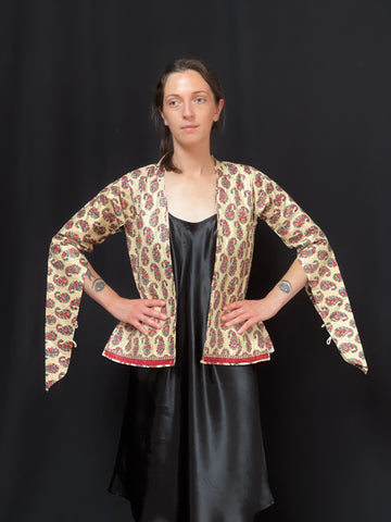 Woman’s Traditional Hand Block Printed Jacket with Boteh: First Half C19th Asia