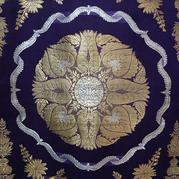 Antique Banarasi Gold and Silver Tissue Silk Sari