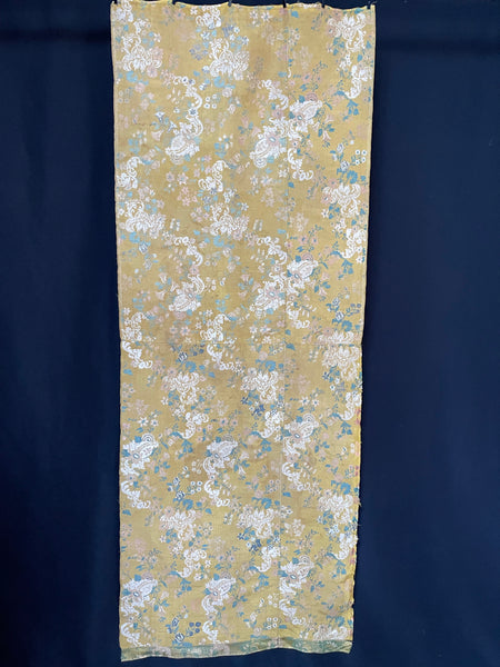 Length Turmeric Yellow Floral Silk Brocade: C18th Europe