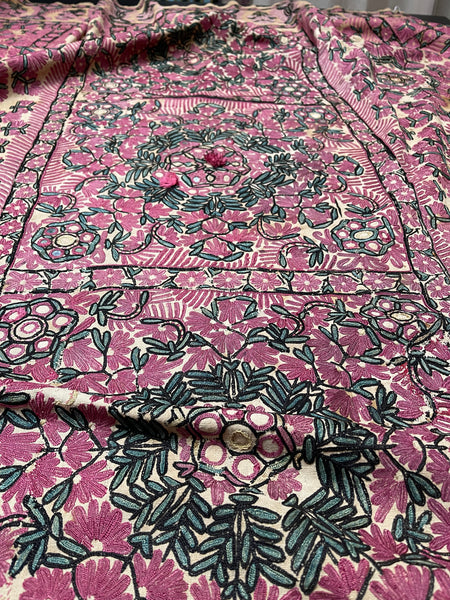 Silk Embroidered Traditional Wedding Shawl Abochani: Sind C19th