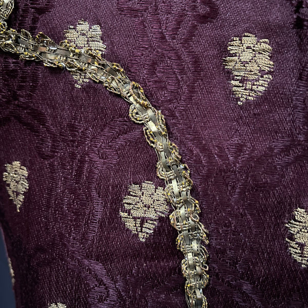 Silk Brocade and Velvet Eastern European Bodice: Traditional Folk Costume.