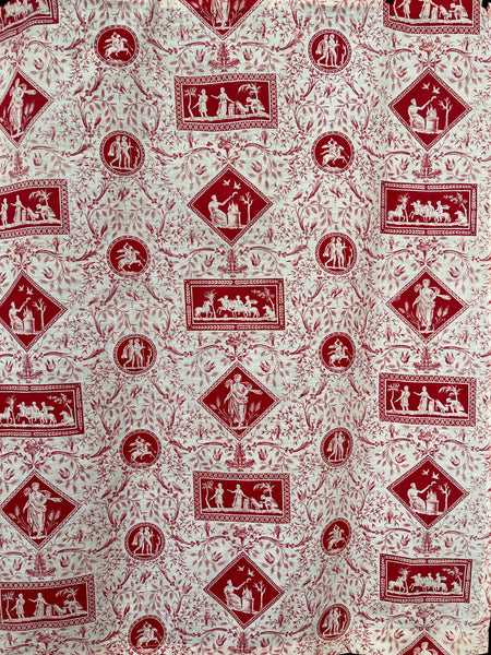 Antique Red and White Classic Inspired Toile: C19th French