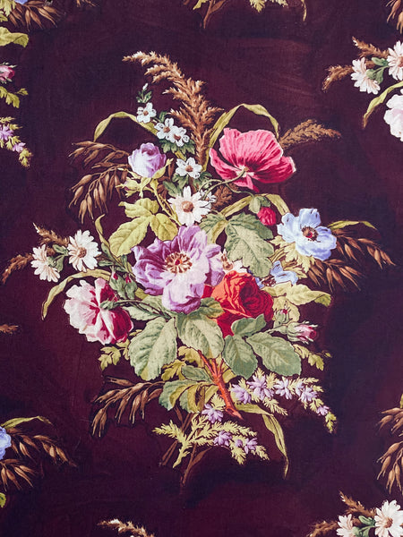 Edwardian Floral Furnishing Textile Length: C1900 English