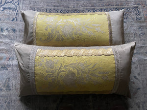 Handmade Bespoke Silk Brocade Cushions: C18th France