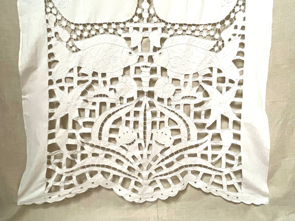 Art Deco Cutwork Curtain Panel Wall Hanging: C1920s France