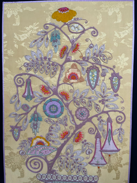 Embroidered Stylised Still Life with Fuchsia: C1930 Vienna