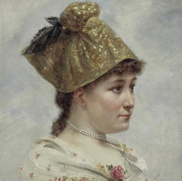 Traditional Collectable Goldwork Goldhaube Headdress Bonnet: C19th Austria