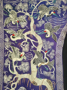 Huge Antique Chinese Silk Embroidered Tree of Life Hanging C1900