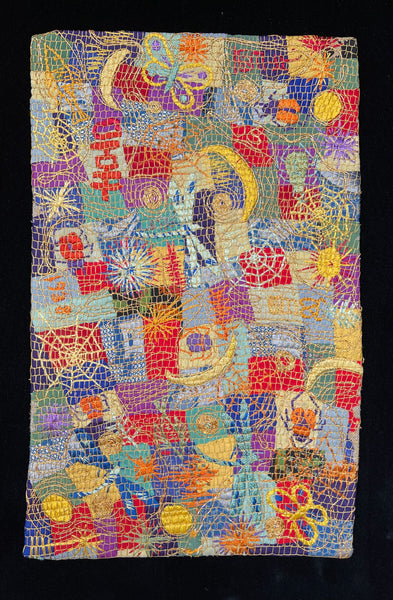 Silk Embroidered Crazy Patchwork Panel: C1930s English