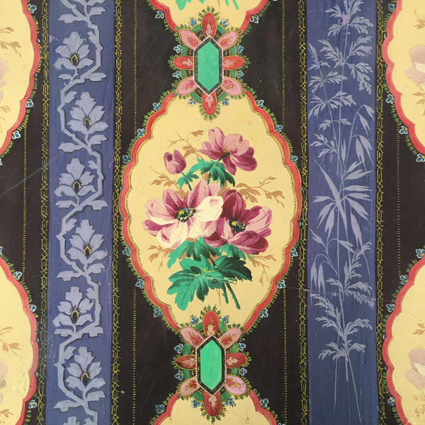 19th Century Painted Design For Textile Developement
