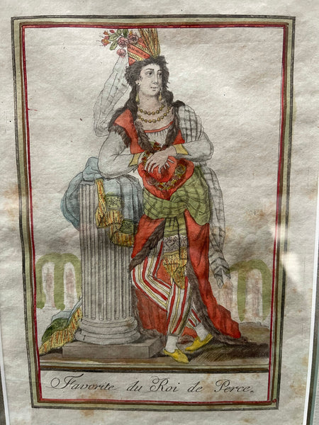 Antique Water Colour of Bagoas, Persian Kings Favourite, Exotic Costume: C19th France