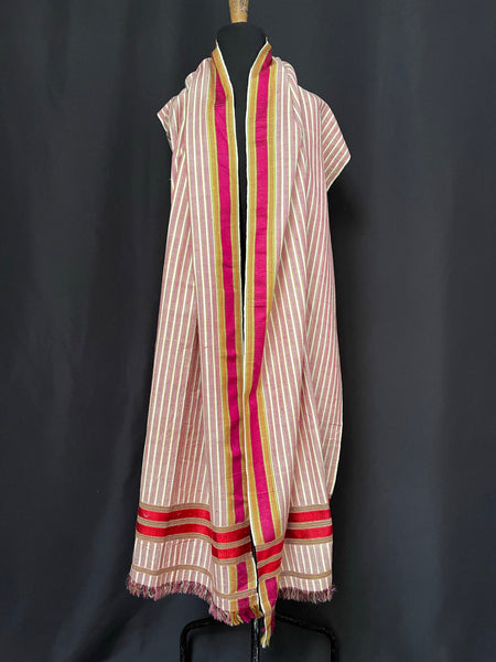 Finely Woven Museum Quality Silk Shawl: Hyderabad, Pakistan (Sind).