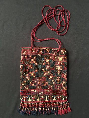 Greek Embroidered Bag with Tassles Attica C19th