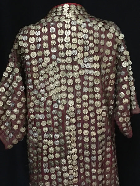 Decorative Antique Turkmen Chapan Coat Robe: C20th Turkmenistan