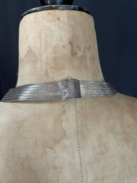 Woven and Plaited Fine Silver Choker Necklace: India C20th